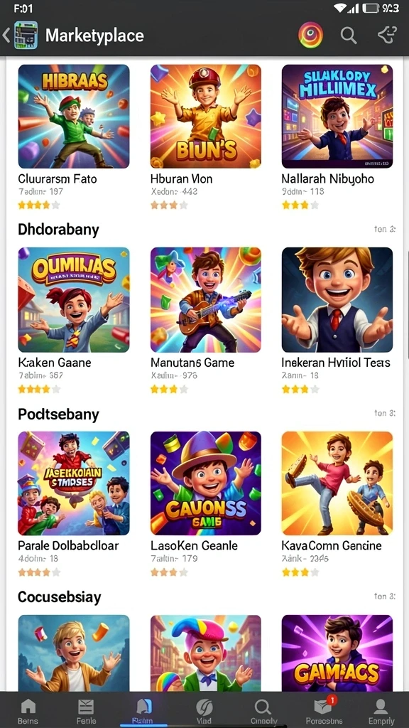 Berbagai karakter dengan desain unik.