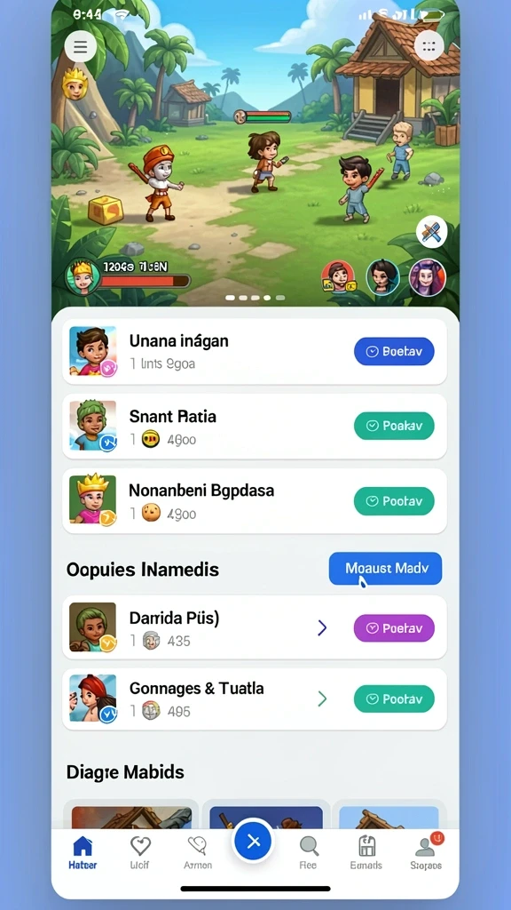 Tampilan awal game dengan karakter siap bertarung.