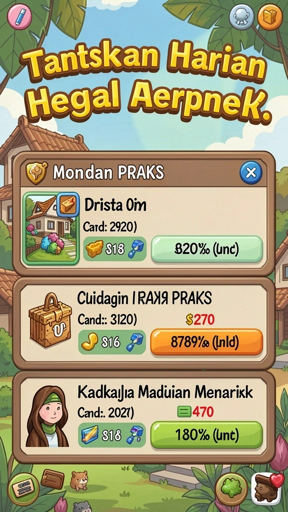 Ilustrasi level baru yang penuh warna dan tantangan.