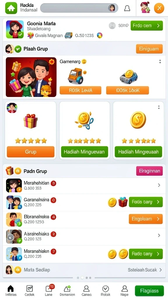 Berbagai pilihan permainan menghibur untuk semua pemain.
