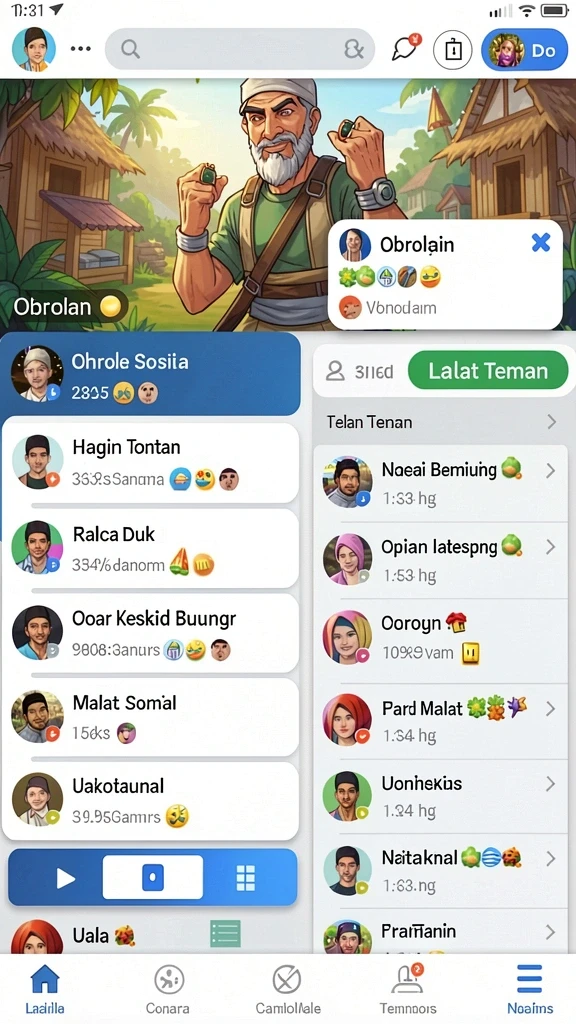 Pertarungan seru melawan berbagai monster.